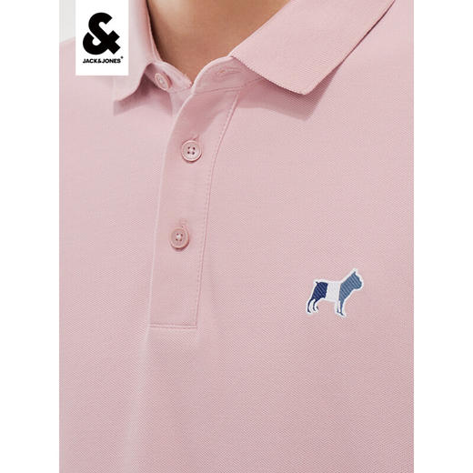 JackJones杰克琼斯夏男商务休闲刺绣图案百搭POLO-SHIRT短袖衫222206087 C19浅粉色 商品图2