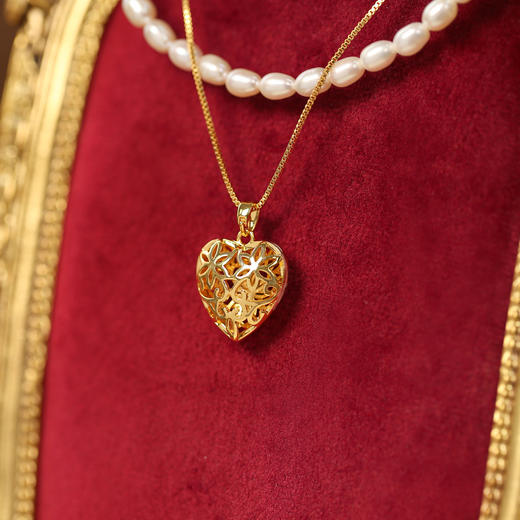 Manreya玛芮雅「以爱之名-爱恋」淡水珍珠镂空爱心双层项链 商品图6