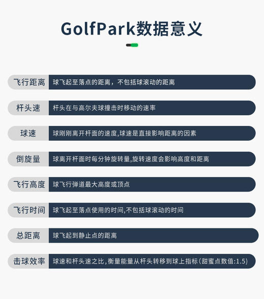 Golfpark PRO X1 系列 高尔夫雷达数据分析仪 挥杆训练测距仪 语音播报录制视频 商品图1