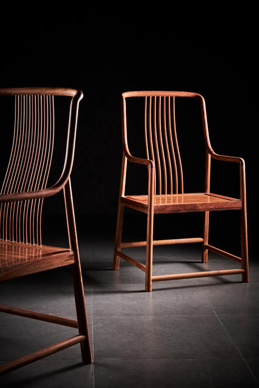 红桥红  家具严选  缅甸花梨(大果紫檀）  【S背高梳背椅】 商品图1