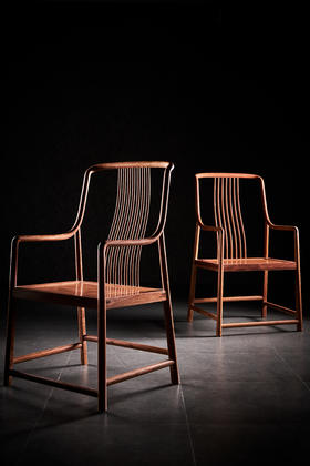 红桥红  家具严选  缅甸花梨(大果紫檀）  【S背高梳背椅】