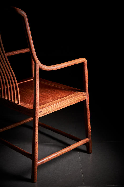 红桥红  家具严选  缅甸花梨(大果紫檀）  【S背高梳背椅】 商品图9