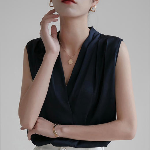 Im Presionismo法式V领雪纺上衣_ZSY 商品图4