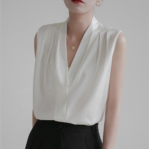 Im Presionismo法式V领雪纺上衣_ZSY 商品图5
