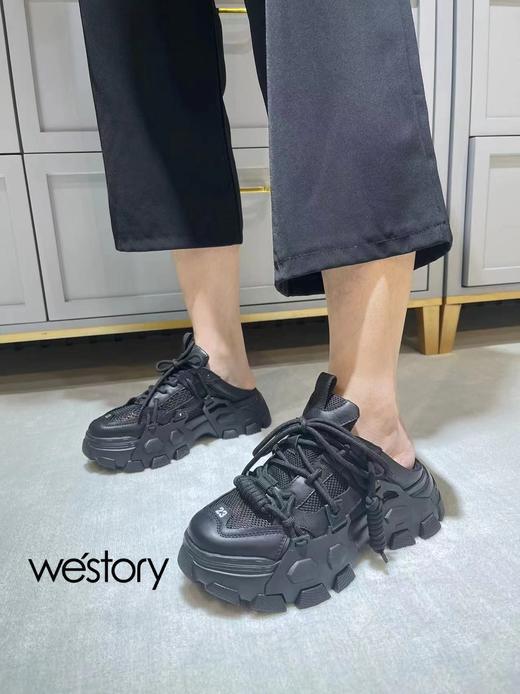 westory2022年新款夏包头老爹鞋厚底显瘦休闲百搭懒人拖鞋女W22AH55071 商品图4