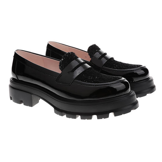 sheme真皮女鞋商务经典意大利进口超轻厚底搭配圆头乐福鞋可定制 商品图5