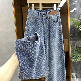 黛唯梵直筒牛仔裤女2022年夏季新款设计感女小众复古宽松百搭高腰阔腿裤