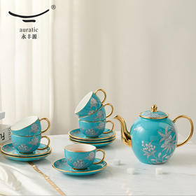 【国瓷·永丰源】夫人瓷水墨牡丹14头陶瓷茶咖具杯碟套装大容量茶具套装家用