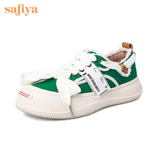 Safiya索菲娅笑脸头网红系带松糕厚底帆布鞋2022秋新款SF23112401 商品图2