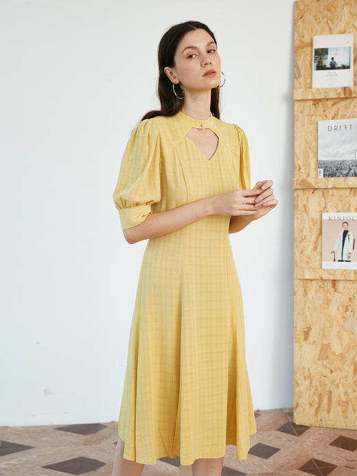 复古连衣裙女夏季新款泡泡袖长裙设计感复古裙子 商品图0