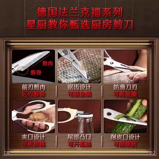 德国三四钢SSGP厨房剪刀精钢多功能食物剪子剪肉骨头专用不锈钢强力鸡骨剪 商品图3