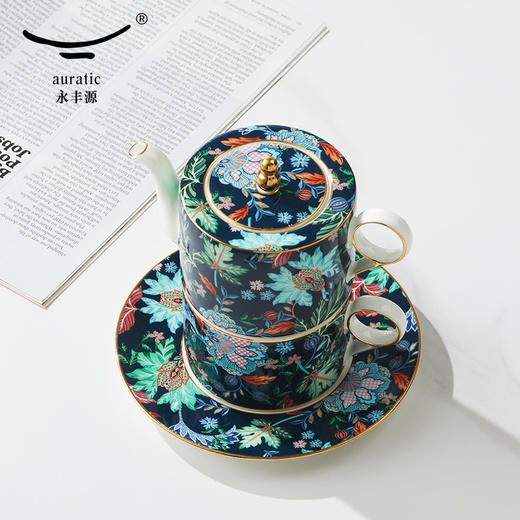 【国瓷·永丰源】幸福满园 4头茶咖具 咖啡具客厅 茶壶茶杯碟 新品 商品图1