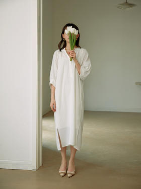 白色连衣裙女夏季收腰衬衫裙法式复古气质裙子