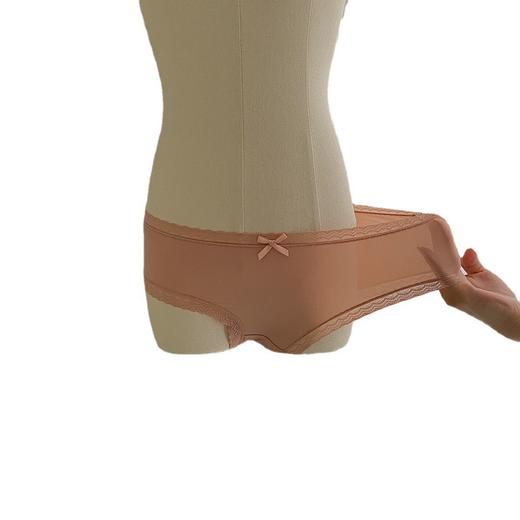 黛唯梵公文袋装法式奶油蕾丝内裤冰丝无痕女 高弹包臀蝴蝶结女士三角裤 商品图4