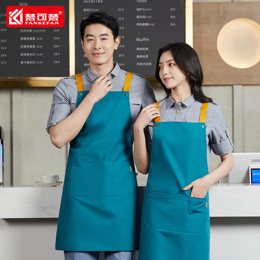 围裙定制logo印字帆布家用厨房女奶茶烘焙面包店上班工作服男订做 商品图0