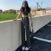 黛唯梵冰丝阔腿裤女夏季薄款2022新款高腰垂感小个子休闲直筒棋盘格裤子 商品缩略图9