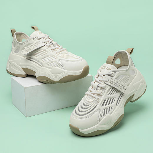 ZHR运动鞋女款夏款2022年新款网面透气ins潮老爹鞋厚底松糕鞋女鞋 商品图6