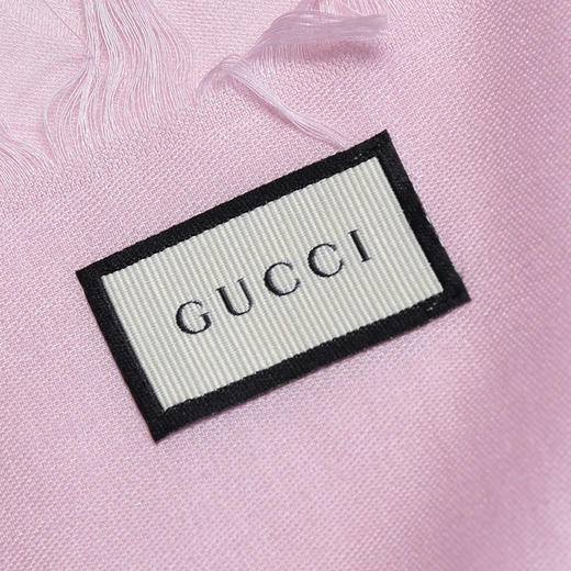 GUCCI 古驰 女士羊绒印花流苏围巾 粉色 387563 3G646 5900 商品图1