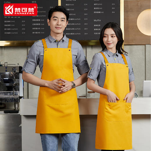 围裙定制logo印字帆布家用厨房女奶茶烘焙面包店上班工作服男订做 商品图3