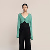 女士2022新款16针细腻纱支100%绢丝扭结罩衫 商品缩略图1