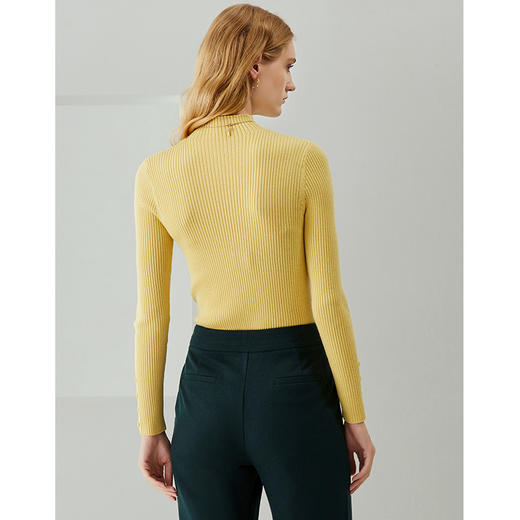 EITIE爱特爱秋季新款高领修身百搭显瘦纯羊毛针织衫女套头C2101806 商品图5