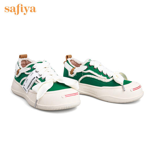 Safiya索菲娅笑脸头网红系带松糕厚底帆布鞋2022秋新款SF23112401 商品图5