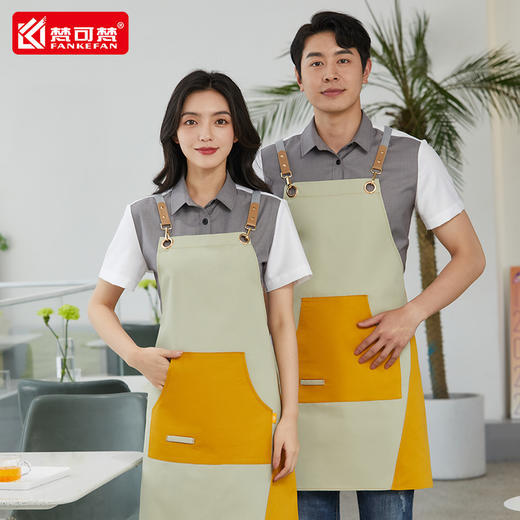 围裙定制logo印字定做美甲奶茶店工作服女男家用厨房耐脏围腰订做 商品图4