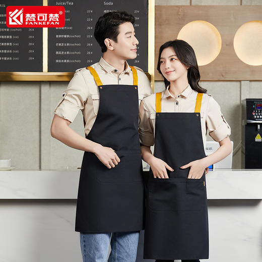 围裙定制logo印字帆布家用厨房女奶茶烘焙面包店上班工作服男订做 商品图2