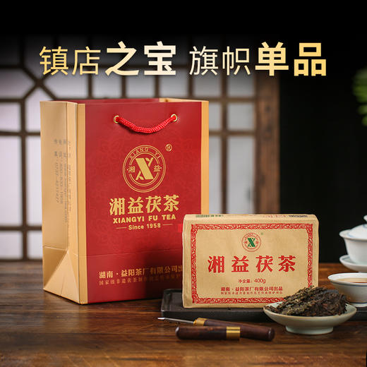 黑茶 湘益 红丝带2021年 茯茶 400g 商品图1