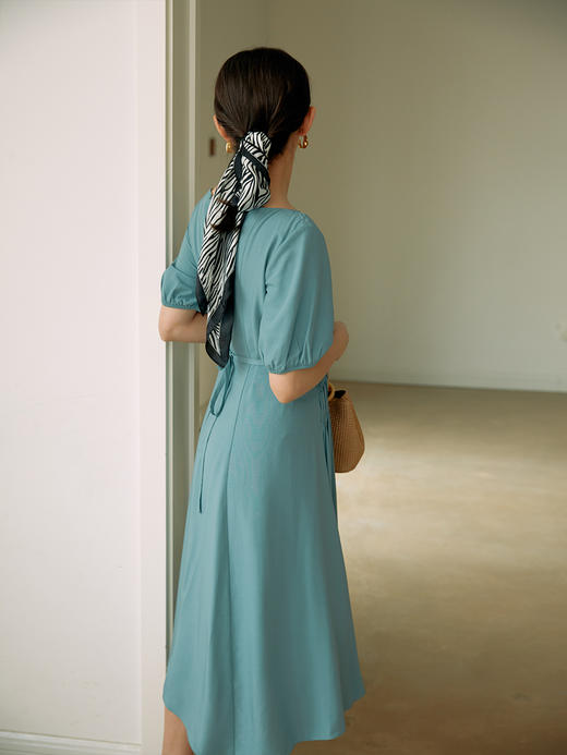 HeyDress法式连衣裙女夏季气质收腰显瘦长裙小众设计感泡泡袖裙子 商品图1