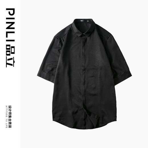 PINLI品立夏季新款男修身半袖五分袖短袖衬衫上衣B222113029 商品图4