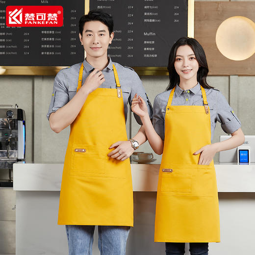 围裙女家用厨房耐脏工作服新款网红餐饮食堂专用男士围腰定制印字 商品图2