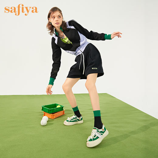 Safiya索菲娅笑脸头网红系带松糕厚底帆布鞋2022秋新款SF23112401 商品图6