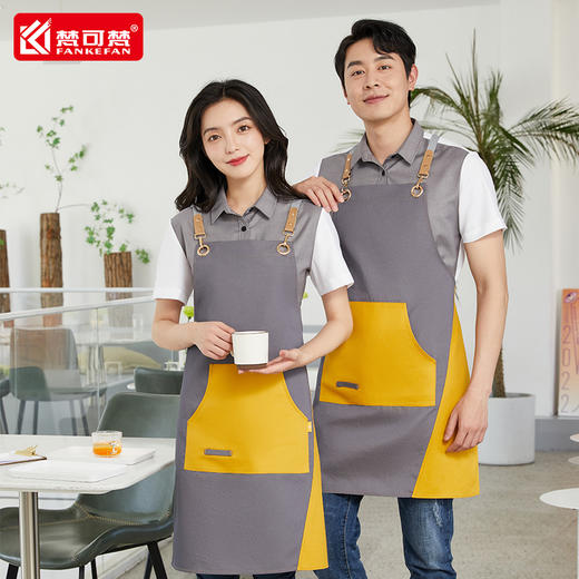 围裙定制logo印字定做美甲奶茶店工作服女男家用厨房耐脏围腰订做 商品图3