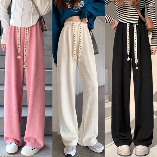 黛唯梵泡芙裤小个子宽松阔腿裤女2022年新款梨形显瘦百搭直筒高腰休闲裤 商品图6