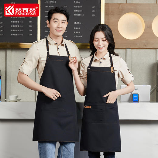 围裙女家用厨房耐脏工作服新款网红餐饮食堂专用男士围腰定制印字 商品图4