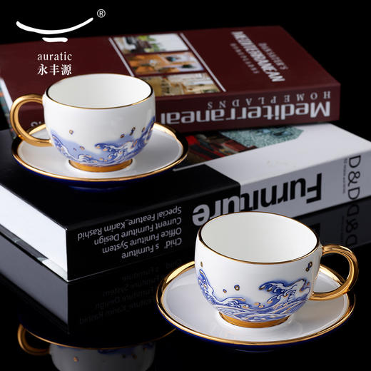 【国瓷·永丰源】先生瓷海上明珠4头咖啡杯碟简约情侣对杯精致下午茶杯碟 商品图3