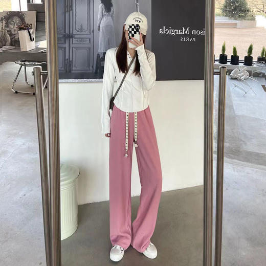 黛唯梵泡芙裤小个子宽松阔腿裤女2022年新款梨形显瘦百搭直筒高腰休闲裤 商品图3