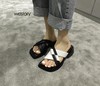 westory女鞋2022夏季新款露趾凉拖鞋休闲拼色一字拖W22BJ61451 商品缩略图2