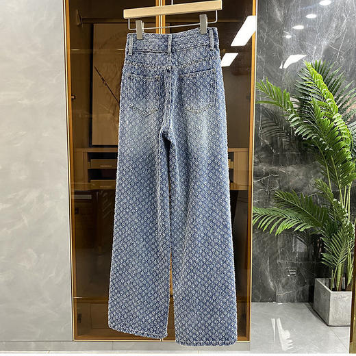 黛唯梵直筒牛仔裤女2022年夏季新款设计感女小众复古宽松百搭高腰阔腿裤 商品图5