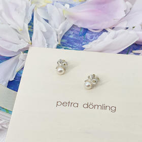 北京仓｜Petra Dömling-Memoire-蝴蝶结 珍珠 耳钉［德国设计师］
