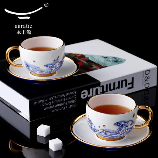 【国瓷·永丰源】先生瓷海上明珠4头咖啡杯碟简约情侣对杯精致下午茶杯碟 商品图0