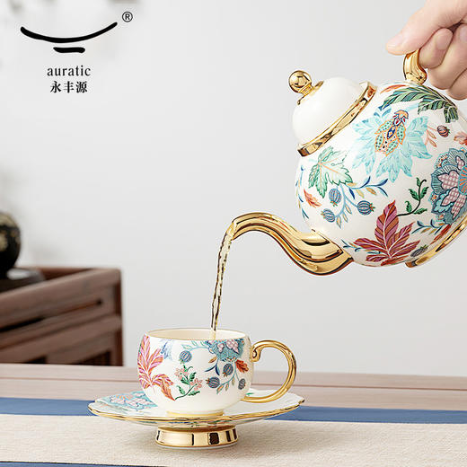 【国瓷·永丰源】幸福满园19头茶咖具客厅家用 陶瓷茶杯碟茶具轻奢精致茶具 商品图2