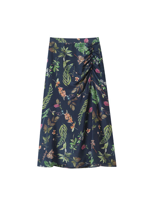 真丝半身裙女夏季桑蚕丝高腰碎花复古鱼尾裙子 商品图3