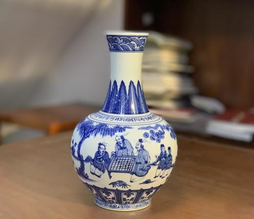 柴窑明代竹林七贤赏瓶 商品图0