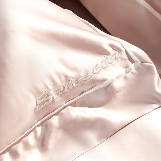 Solo seta真丝四件套床上用品22姆米桑蚕丝被套床单纯色床品1.8米 商品图2