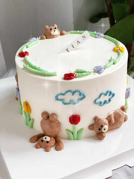奶油熊手绘蛋糕，需提前48小时预定 商品图3