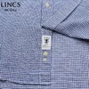 菱科斯男士短袖衬衫春夏新品男士小BUTTON DOWN 领全麻格子布短袖衬衫SS18WH115 商品缩略图5