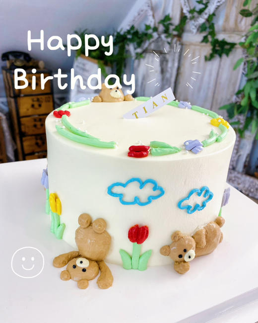 奶油熊手绘蛋糕，需提前48小时预定 商品图5