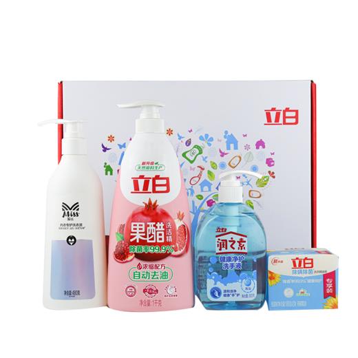 立白 miss洗衣液480g+果醋洗洁精1kg+洗手液500g+精油皂 4件套礼盒送礼 商品图6